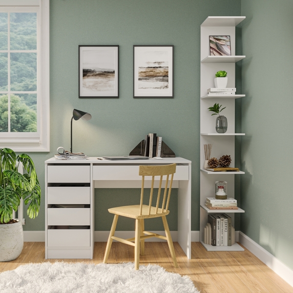 Bellamio 'Ems' Wandregal, weiß, Regal mit 7 Ablagen, vertikal oder horizontal montierbar Bild 2