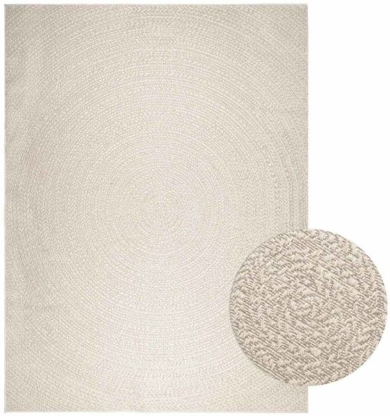 vidaXL Teppich ZIZUR Creme 240x340 cm Jute-Optik Indoor und Outdoor 4010383