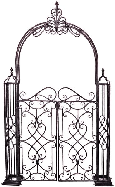 Pforte CLARA mit Rosenbogen - Stahl Schwarz 245x150x23,5cm | Eingangstor Gartentor Fußgängertor