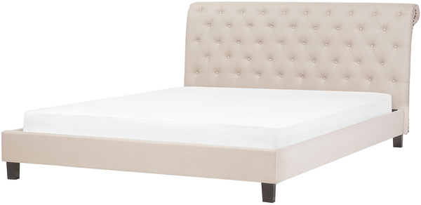 Bett mit Lattenrost REIMS 180 x 200 cm Stoff Beige