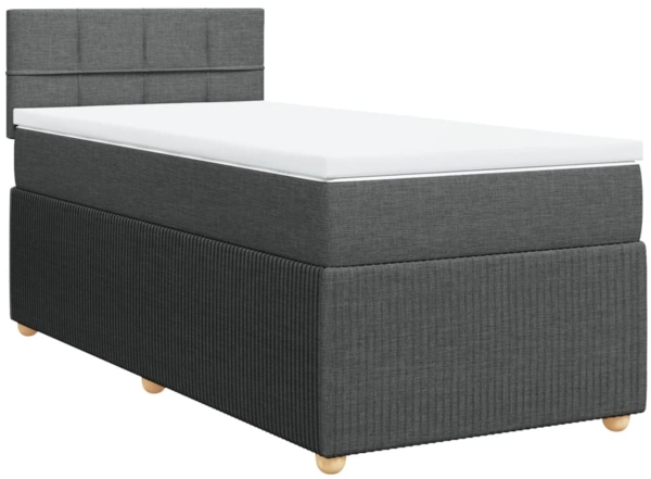 vidaXL Boxspringbett mit Matratze Dunkelgrau 90x200 cm Stoff 3287340