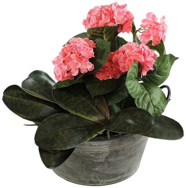 colourliving Blumentopf Pflanztopf Zinktopf Old Green 28cm Ø rund (1 St), langlebig, dekorativ, handbemalt