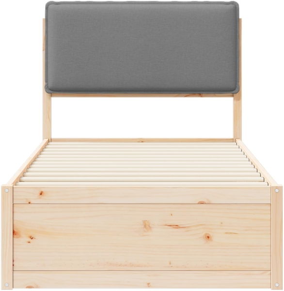 vidaXL Bettgestell mit gepolstertem Kopfteil Hellgrau 90x190 cm 877594 Bild 4