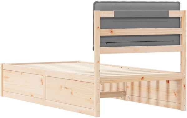 vidaXL Bettgestell mit gepolstertem Kopfteil Hellgrau 90x190 cm 877594 Bild 6