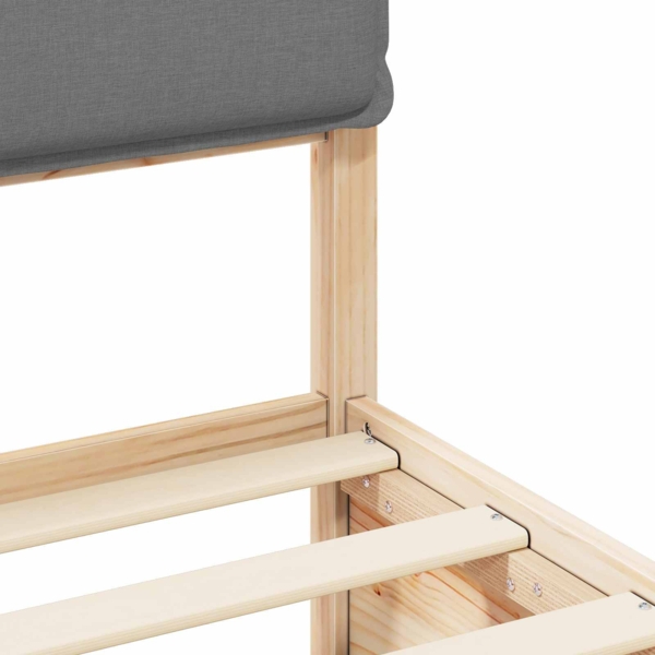 vidaXL Bettgestell mit gepolstertem Kopfteil Hellgrau 90x190 cm 877594 Bild 7