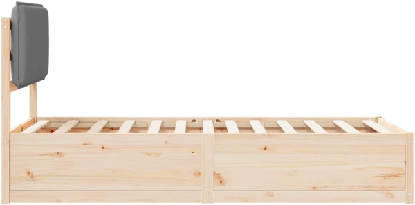 vidaXL Bettgestell mit gepolstertem Kopfteil Hellgrau 90x190 cm 877594 Bild 5