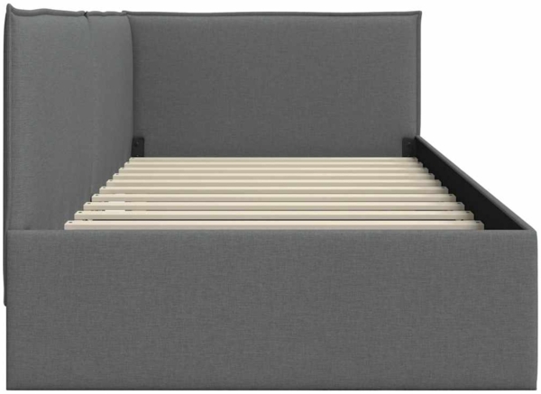 vidaXL Eckbettgestell mit Kopfteil Dunkelgrau 100 cm x 200 cm Stoff 42016448 Bild 5