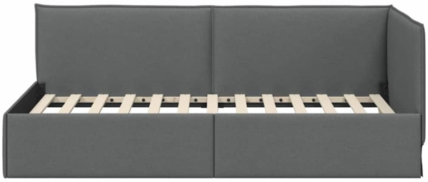 vidaXL Eckbettgestell mit Kopfteil Dunkelgrau 100 cm x 200 cm Stoff 42016448 Bild 4