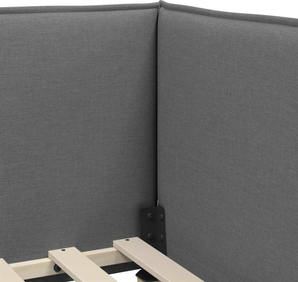 vidaXL Eckbettgestell mit Kopfteil Dunkelgrau 100 cm x 200 cm Stoff 42016448 Bild 7