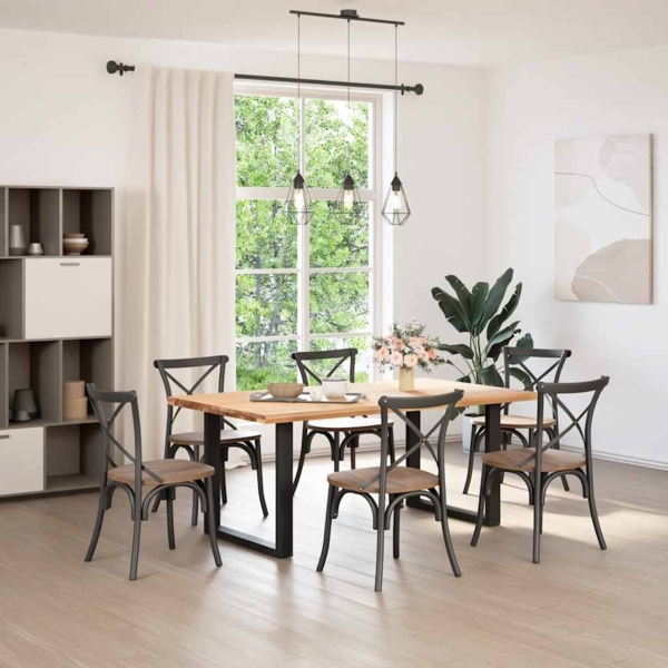 vidaXL Esstischbeine U-Form 2 Stk. Schwarz 80x(72-73) cm Stahl 4013188