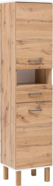 Schildmeyer Hochschrank 147627 Wido, Eiche Landhaus Dekor/weiß, 178,5 x 40 x 35 cm