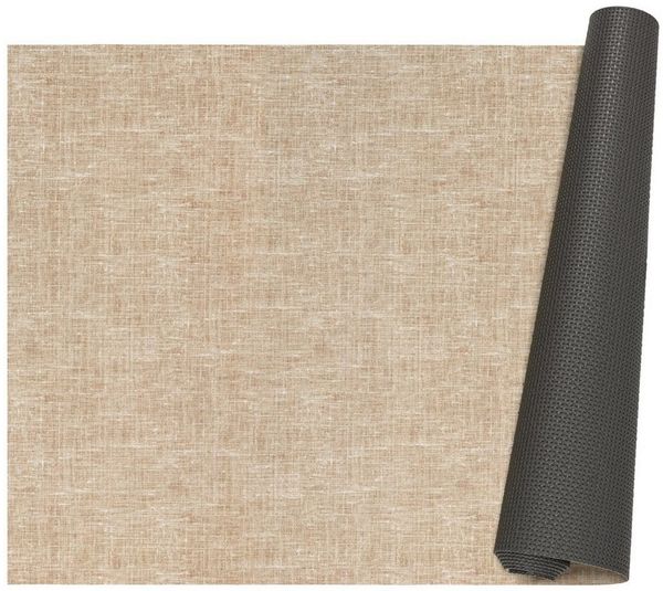 ANRO Küchenläufer Premium Einfarbig RUNNA Läufer Küchenteppich Stoff-Teppich, Rechteckig, Höhe: 3 mm, Stoff schmutzabweisend 67x100 cm Boho Beige robust