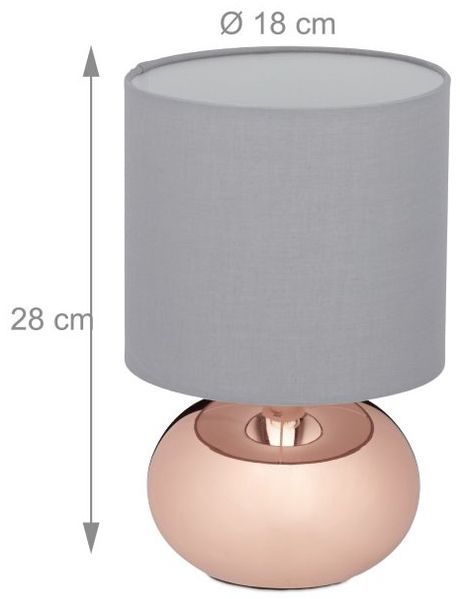 Relaxdays Tischlampe Metall & Stoff Bild 5
