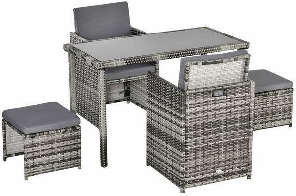 Outsunny Sitzgruppe Sitzgruppe aus Polyrattan geflecht