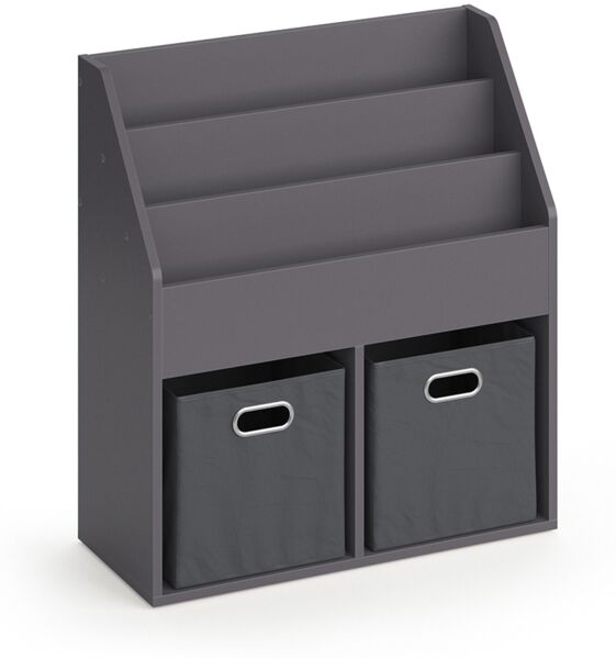 Kinderregal Luigi Grau 72 x 79 cm mit 2 Faltboxen opt. 1 Vicco