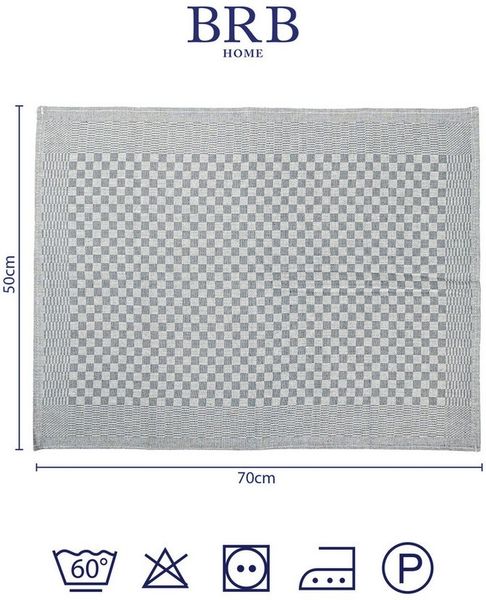 BRB HOME Geschirrtuch Geschirrtücher 100% Baumwolle Trockentuch Küchentücher (6 Stück), 50x70 cm, Grau, Karomuster, Dekorativ, 240 g/m²