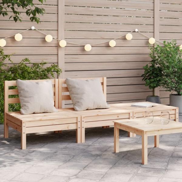 vidaXL Gartensofa 3-Sitzer Massivholz Kiefer 838033