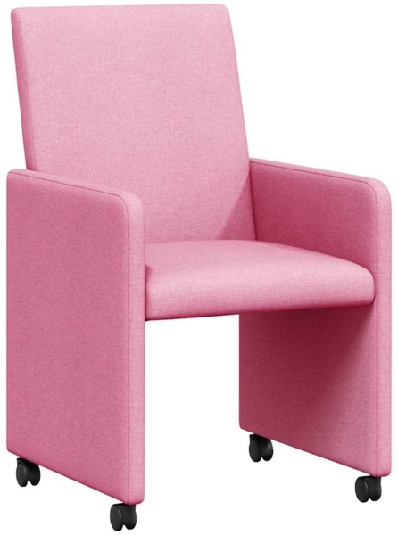vidaXL Esszimmerstühle mit Rollen 2 pcs Rosa 57 x 66 x 94 cm Stoff 42017816