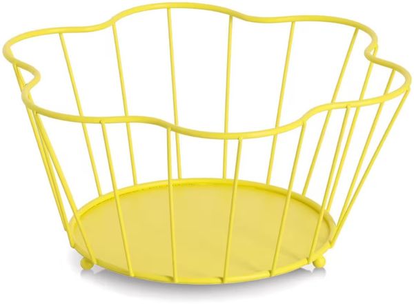 ZELLER 27377 Obstkorb aus Metall, gelb ca. 30 x 27 x 14 cm