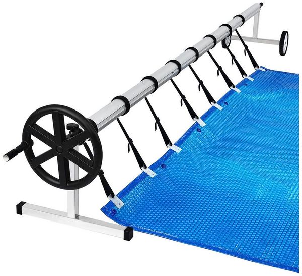 FIVMEN Pool-Abdeckplane Pool Aufroller Aluminium Aufrollsystem 3m - 5,70m Poolaufroller (1-St), inkl. Befestigung & Rollen, für Solar und Pool Planen und Abdeckungen