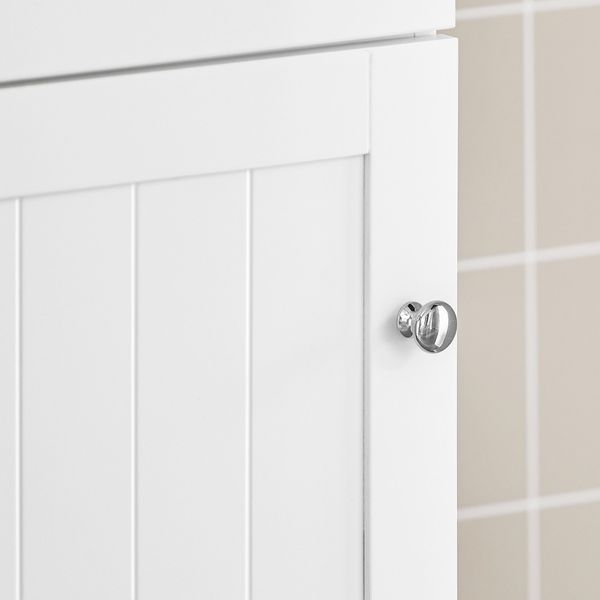 SoBuy BZR17-W Badezimmer-Hochschrank, MDF, Lackiert, Weiß, 40 x 161 x 38 cm Bild 8