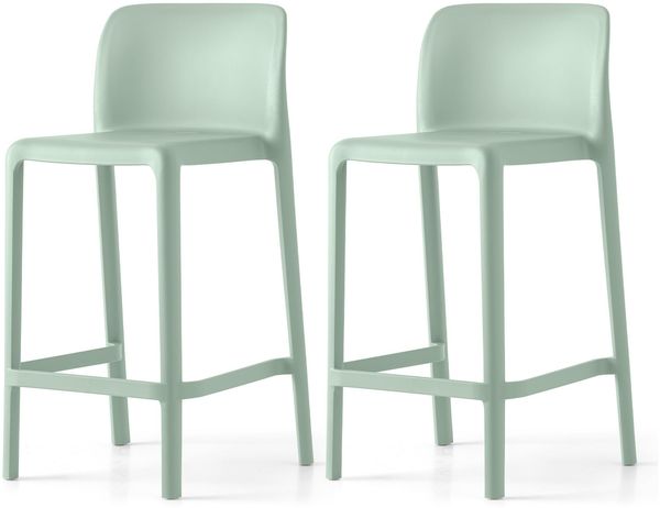 Connubia, 2 Hocker Bayo recyceltes Polypropylen, 100% Mattes Thymian