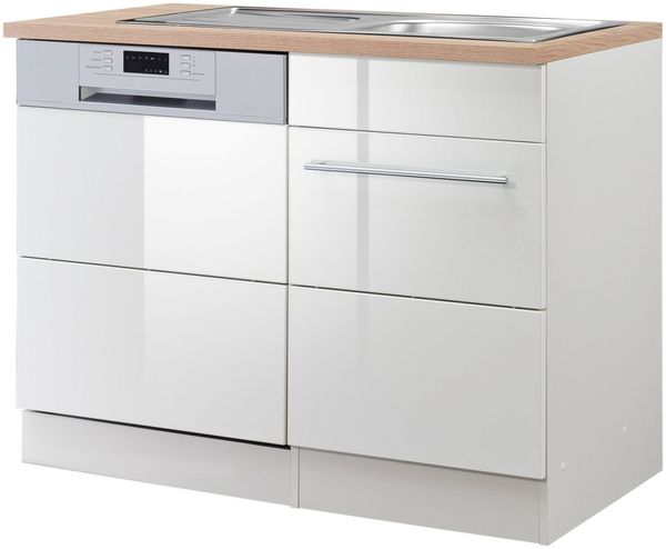 KOCHSTATION Spülenschrank KS-Wien Breite 110 cm, inkl. Möbelfront für teilintegrierbaren Geschirrspüler