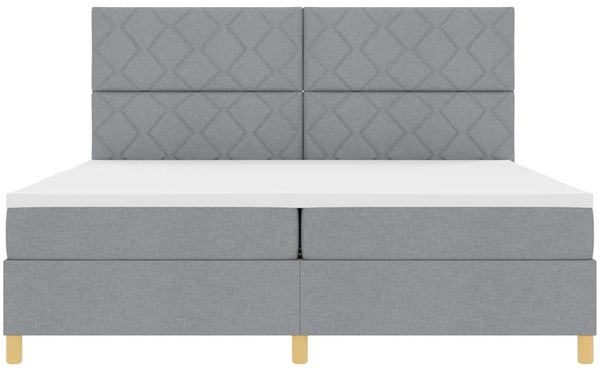 vidaXL Boxspringbett mit Kopfteil Hellgrau 200 x 200 cm Stoff 3339721 Bild 6