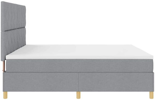 vidaXL Boxspringbett mit Kopfteil Hellgrau 200 x 200 cm Stoff 3339721 Bild 7
