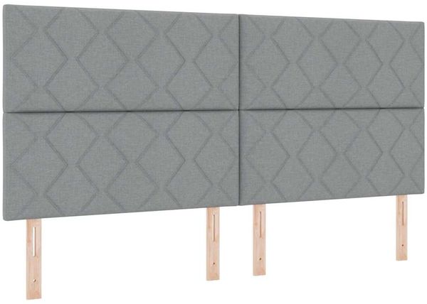 vidaXL Boxspringbett mit Kopfteil Hellgrau 200 x 200 cm Stoff 3339721 Bild 4