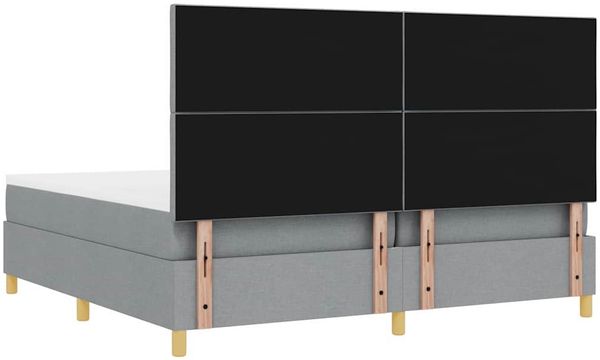 vidaXL Boxspringbett mit Kopfteil Hellgrau 200 x 200 cm Stoff 3339721 Bild 8