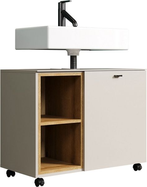 welltime Waschbeckenunterschrank San Pedro (1-St) Waschbeckenunterschrank a. Rollen, Soft-Close 80/42/64 cm