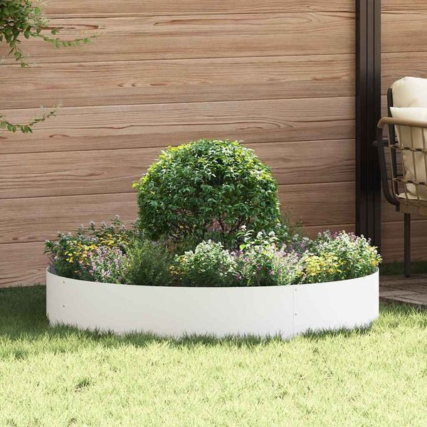 vidaXL Pflanzenring Weiß 120 x 120 x 20 cm Kaltgewalzter Stahl 873636