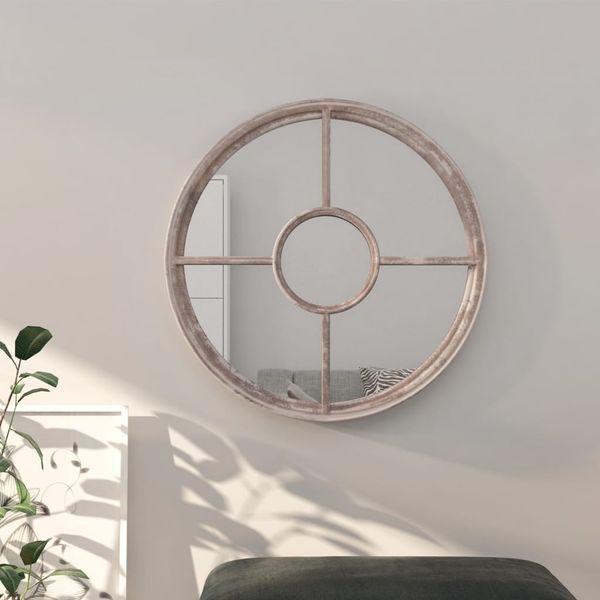 vidaXL Spiegel Sandfarben 60x4 cm Eisen Rund für den Innenbereich 3093529