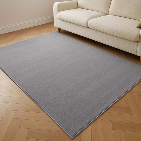 TaCa Home Teppich Kurzflor-Teppich Uni, rechteckig, Höhe: 9 mm, Wohnzimmer Schlafzimmer Esszimmer, grau - 80 x 250 cm