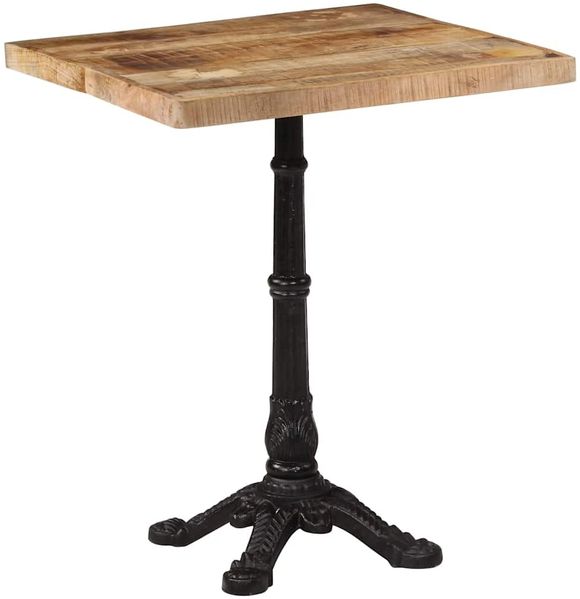 Bistrotisch FRANZ 60x60x77 cm Raues Mangoholz Quadratisch | Esstisch vintage kleiner Tisch Cafe Gartentisch Balkontisch Outdoortisch