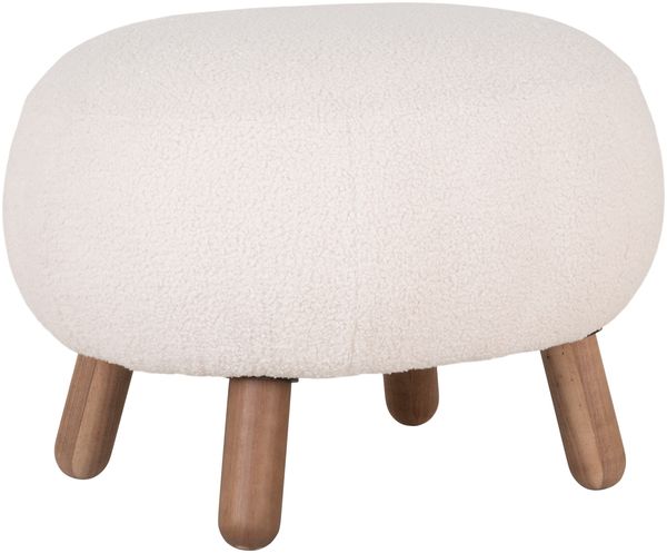 Fußhocker >Savona< in Weiss, Stoff - 60x37x50cm (BxHxT)