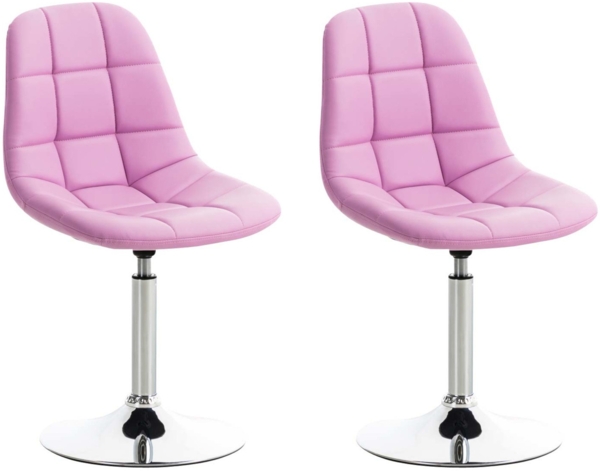 CLP 2er Set Loungesessel Emil mit Sitz aus Kunstleder in gestepptem Design,pink