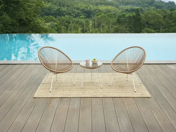 Vente-unique - ALIOS Gartensitzgruppe Harz Beige - B 82 cm50 cm x H 83,5 cm50 cm x L 72 cm50 cm