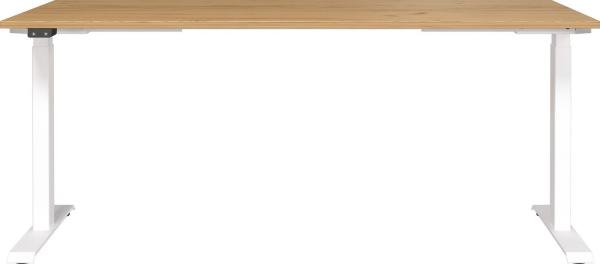 Germania Schreibtisch 7909-242, in Navarra-Eiche-Nb./Weiß, EL. höhenverstellb, 180 x 120 x 80 cm (BxHxT)