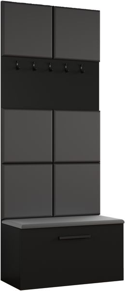 AX LIVING Garderoben Haken Rosanno I - 80,6 cm Breite, Schwarz JS90