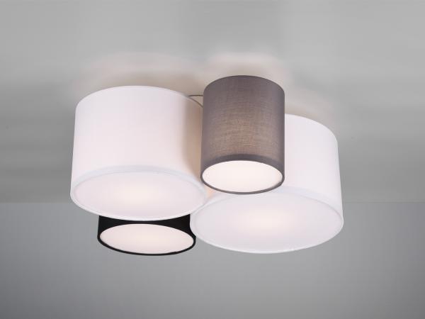 Trio Hotel Deckenleuchte, 42W, E27, Grau-Schwarz (693900417)