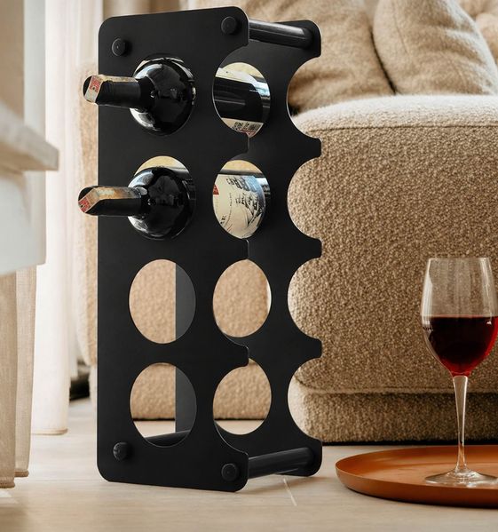 Weinregal CAVO, 8 Flaschen, 48 x 13 x 19 cm, schwarz, modern