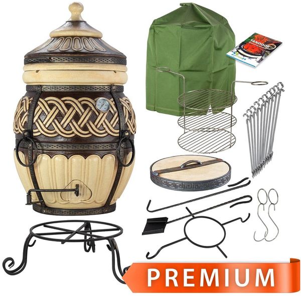 Tandoor Thor aus Schamott mit Zubehör Premium 9-teilig