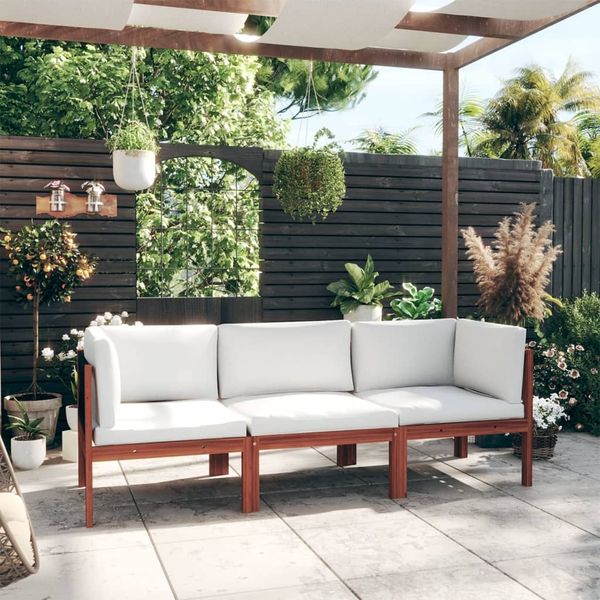 vidaXL 3-Sitzer-Gartensofa mit Kissen Holz Akazie & Seil 3057883