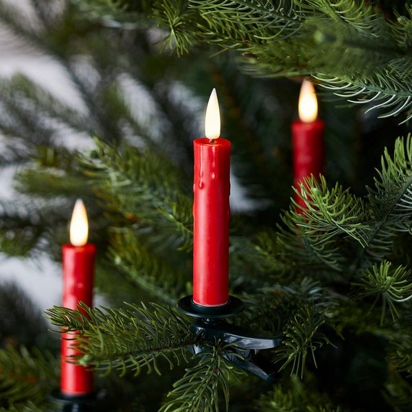 Lights4fun LED-Christbaumkerzen TruGlow® LED Baumkerzen rot 10er Set