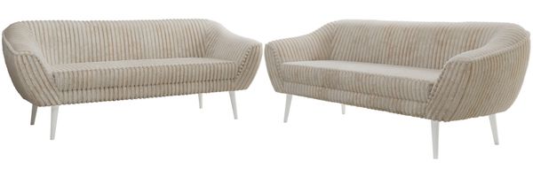 Wohnzimmerset Möbelset PIRS 3-3, Armlehnen, Wellenfederung, weiße Füße, Dreisitzer Sofa, Polstermöbel Set - Hellgrau Velvet Bild 6