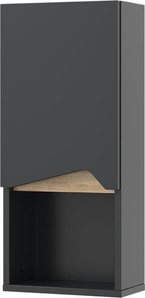 Badschrank Marelle Anthrazit/Artisan 30 x 67 cm mit Tür und offenem Fach Vicco