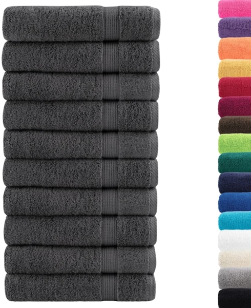 vidaXL Premium Badetücher SOLUND 10 Stk. Anthrazit 100x150 cm 600 g/m² 137166