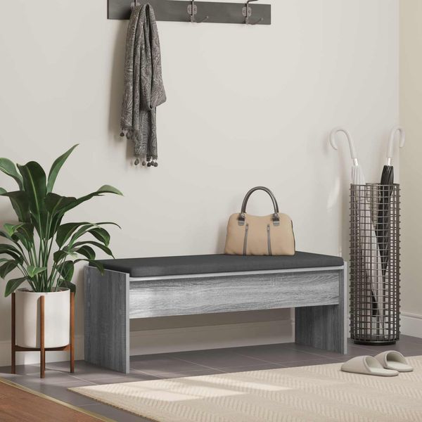 vidaXL Flurbank mit Kissen Graues Sonoma 103 x 38 x 40 cm 891565